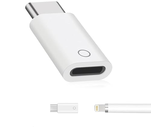 Ladeadapter kompatibel mit Apple Pencil 1. Generation | USB-C Ladeanschluss Männlich auf Weiblich für iPad 10. Generation | Nur zum Aufladen