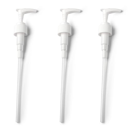 Dosierpumpe, Pumpspender, 3 Stück Sirup Spender mit Langen Schläuchen, Wiederverwendbar Dosierpumpe für Sirup Shampoo Conditioner, Pumpspender Sirup für 28/410 GewindebehäLter Flasche