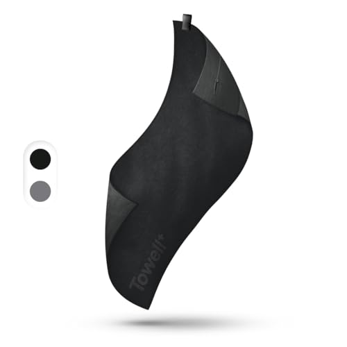 STRYVE Sporthandtuch – Das Original – Towell+ – Graphite Black – 90 x 40 cm – Magnetclip & Rutschschutz – Smartes Design zum besten Preis – Ideal fürs Gym verfügbar