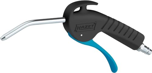 HAZET Ausblaspistole 9040P-1 I 100 mm lange, gebogene Drüse, 6 Bar Betriebsdruck mit ergonomischem Handgriff I für ein schnelles entfernen von Spänen oder anderen Fremdkörpern