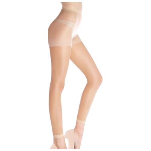 Generisch 2025 Damenmode, lässig, transparente Leggings ohne Fuß, dünne Strumpfhosen Strümpfe Für Strapse Hautfarben (White, M)