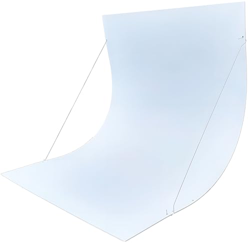 Aufstellbarer PVC-Fotohintergrund Hohlkehle Fototisch Aufnahmetisch weiß, selbstständig/frei stehend, 70cm breit, knitterfrei und abwischbar für Fotografie, für Influencer und Blogger, Studiorequisite