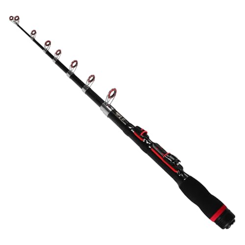Hemobllo Angelrute Für Fischliebhaber Stange Teleskopische Angelrute Zusammenklappbar Pole Teleskopierbare Angelrute Teleskopieren Faltbar Tragbares Angelzubehör Tasche Angelrute Black