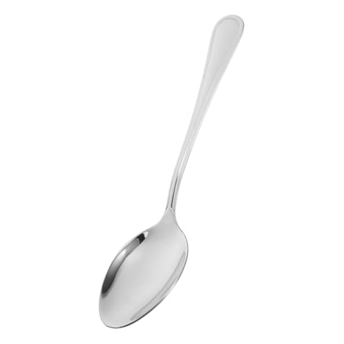 OUNONA Esslöffel aus Edelstahl Aufschlag groß Löffel umrühren Kochen tiefe Suppenlöffel METAL DESTING Löffel Servierbesteck Küche Servierlöffel Metalllöffel Rostfreier Stahl Silber