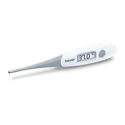Beurer FT 15/1 Digital- und Express-Körperthermometer, wasserdichtes Fieberthermometer, extra schnelle Messung, akustisches Signal zur Fieberwarnung, ohne Glas, mit Aufbewahrungsbox