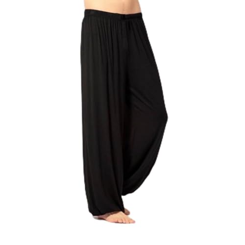 Leichte Sommerhose Tai Chi für Shaolin Wing Chun Kampfsport (L Schwarz)