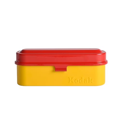 Kodak Film Case Filmkoffer für 5 Rollen à 35 mm Folien–Retro-Stahlkoffer zum Schützen von Filmrollen (Rot)(Folie ist nicht im Lieferumfang enthalten)