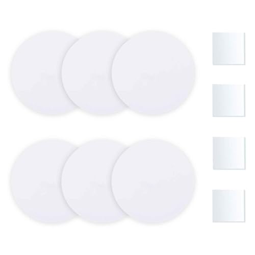 UFURMATE Wandloch-Abdeckplatte, PVC-Kunststoff, Deckenabdeckung, blanko, rund, dekoratives Wandplatten-Reparatur-Set für Boden, Decke und Wand, 12,7 cm, 6 Stück