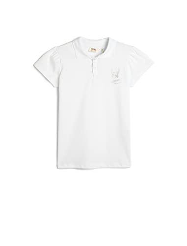 Koton Girls Atatürk Printed T-Shirt Polo Neck Button Detail Short Sleeve Cotton