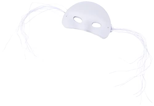 Creation Station Gesichtsmaske halbes Gesicht, elastisches Band, beflocktes Finish, 10 Stück, Weiß