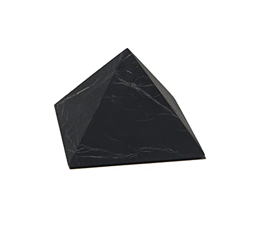 DOJA Barcelona | Schungit Pyramide 3cm | Schungit Stein Schutz | Schwarzer Edelstein Pyramiden Energie | Verwendungen der Shungit Kristall Pyramide: Chakra Steine Heilungspyramide