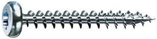 SPAX Universalschraube, 4,0 x 30 mm, 200 Stück, T-STAR plus, Halbrundkopf, Vollgewinde, 4CUT, WIROX A9J, blank verzinkt, 0201010400303