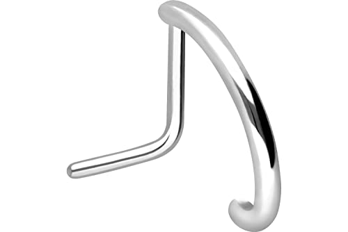 PIERCINGLINE Chirurgenstahl Nasenpiercing | rundes Design | Piercing Nase Stecker | Farbauswahl (Silberfarben)