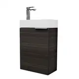 Planetmöbel Waschtisch mit Unterschrank 40 cm Waschbecken Bad Gäste WC, Anthrazit