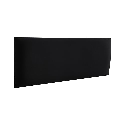 RAVIO Wandpaneele gepolstert | 3D Wandverkleidung mit Schaumstoff | Wandkissen als Kopfteil für Bett | Wanddekoration für Schlafzimmer, Kinderzimmer, Büro, Diele | (Schwarz, 70 x 15 cm)