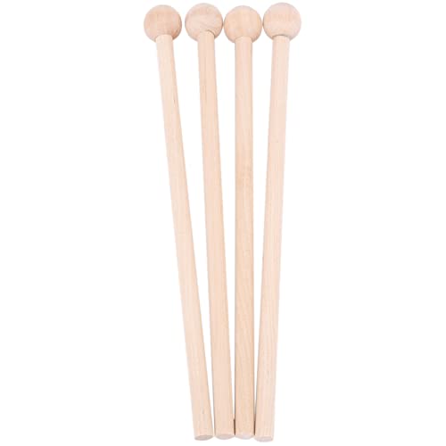 Kueohse 2 Paar Holzhammer Percussion Sticks fuer Uhren, Xylophone, Holzschnitte, Garillon und Glocken