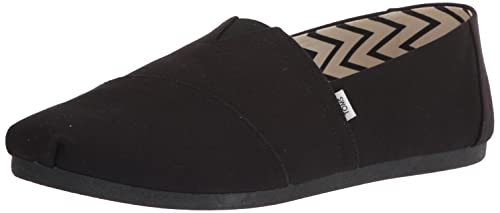 TOMS Herren Alpargata aus recycelter Baumwolle Flache Slipper, SCHWARZ, 43 EU