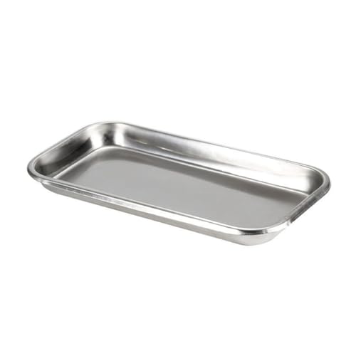 Instrumententablett Klein Tablett aus Edelstahl Rechteckig Laborschalen Labortablett Nützliches Werkzeug für Labor Servierplatten