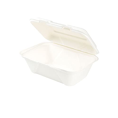 BIOZOYG Zuckerrohr Burger-Box mit Klapp-Deckel I 50 St. kompostierbare Imbiss-Verpackung aus Bagasse - biologisch abbaubar I Pommes-Menü-Box quadratisch I Lunch-To-Go-Box 18 x 13,6 x 5,9 cm 50 Stück