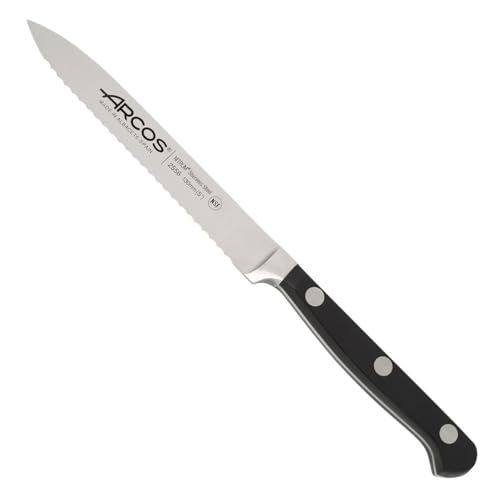 Arcos Tomatenmesser Professionell - Edelstahlklinge 130 mm - Robuster POM-Griff - Ideal für Küche - Klassische Serie