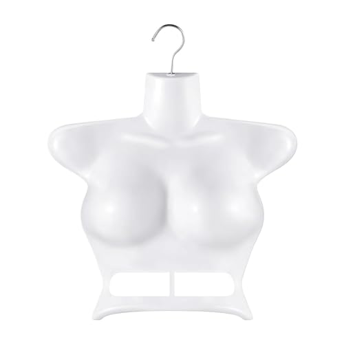 Harilla Hängende Schaufensterpuppe, Torso, weiblicher Körper, Schaufensterpuppe, Kleiderbügel, Oberkörper, Schneiderpuppe für Bekleidungshändler, Weiß