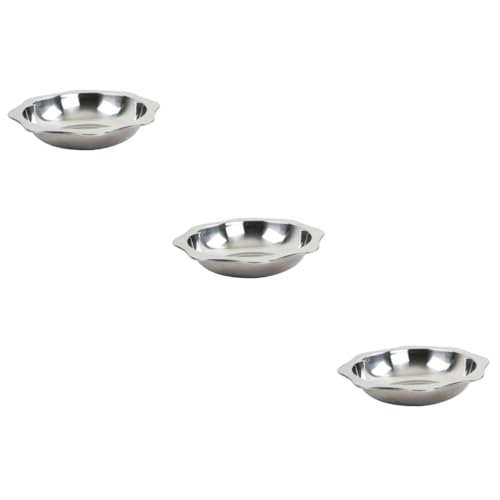 DECHOUS 3 STK Töpfe Schneckengericht Deckel geteiltes Serviertablett Tortenkruste edelstahlplatte edelstahlteller schneckenkorn Topf mit Meeresfrüchten Krebsgericht Rostfreier Stahl Silver