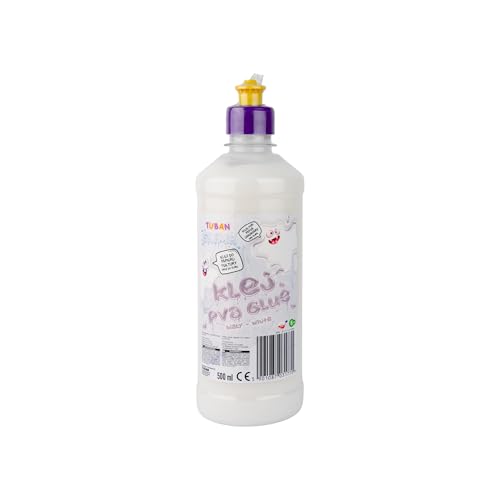 TUBAN PVA-Kleber für Slime 500 ml – Kleber für Papier und Karton – Ideal zum Spielen – Sicher – Decoupage – DIY – Scrapbooking – Kleber für Bastelarbeiten - Weiß