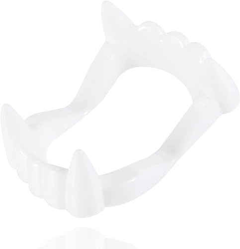 Kinder Vampirzähne - Vampirgebiss Sicheres & stabiles Gebiss zum Aufstecken - für Dracula und Vampir Kostüme - Ideal für Halloween und Fasching