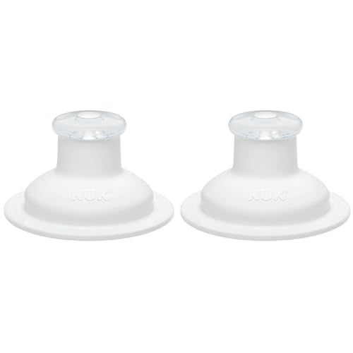 NUK Push-Pull-Tülle Silikon für Sports Cup und Junior Cup, auslaufsicher, langlebig, hygienisch, Spülmaschinen geeignet, weiß, 1 Stück (Packung mit 2)