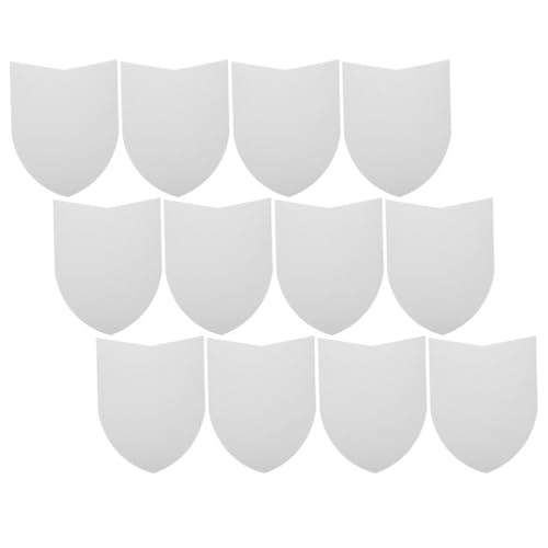 WRITWAA 12 StüCk Ritterschild Basteln Kinderschild Pappschild Weiß Diy Spielzeug Schild Mit Griff FüR Kinderpartys Und Dekoration
