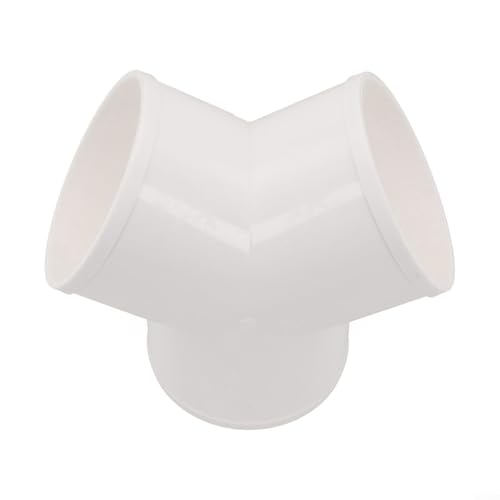 ZWEquipint PVC-Y-förmiger Luftk-Splitter-Anschluss, Lüftungsrohr-Adapter, Drei-Wege-K-Verteiler, für Dunstabzugshaube, weiß (100 mm)