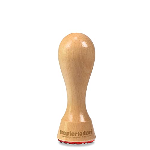 Personalisierbarer runder Holzstempel Ø 30mm mit eigenem Text und Logo - Stempel aus Holz selbst gestalten - optional mit Stempelkissen