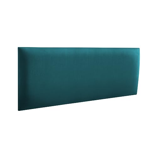 RAVIO Wandpaneele gepolstert | 3D Wandverkleidung mit Schaumstoff | Wandkissen als Kopfteil für Bett | Wanddekoration für Schlafzimmer, Kinderzimmer, Büro, Diele | (Dunkles Türkis, 60x15 cm)