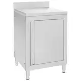 Hommdiy Arbeitsschrank mit Aufkantung Gastro Arbeitstisch Küchenschrank Arbeitsplatte Edelstahlschrank Gastronomie Schrank 60 x 60 x 96 cm