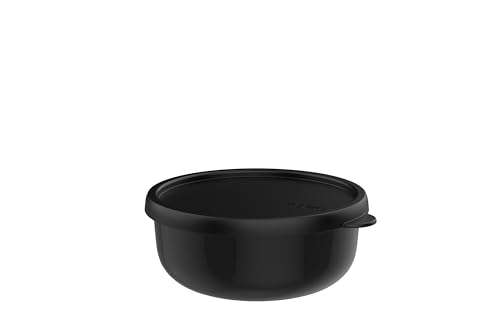 Mepal - Mikrowellengeschirr Lumina - Frischhaltedosen mit Deckel für Kühlschrank, Gefrierschrank, Dampfgarer & Mikrowelle - Mikrowellenschüsseln mit Deckel - Aufbewahrungsbox - 750 ml - Nordic black