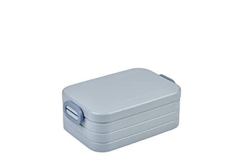 Mepal Brotdose Midi – Brotdose To Go - Lunchbox für 2 Sandwiches oder 4 Brotscheiben - Meal Prep Box - Brotdose Erwachsene - Essenbox mit Unterteilung - Nordic blue