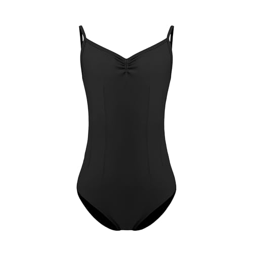 ZYXWVU Ballett Trikot Mädchen Ballett Body TanzBody Gymnastikanzug Trikot Leibchen für Kinder, 7006-schwarz, 11-12 Jahr