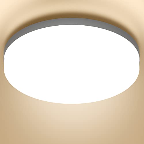 MGEELED Deckenlampe LED Deckenleuchte, 36W 4000K 4300LM IP44 Wasserfest Rund Flach Badlampe Decke Modern Schlicht Lampe Ultra Dünn für Badezimmer Küche Wohnzimmer Keller Schlafzimmer Flur Ø23CM