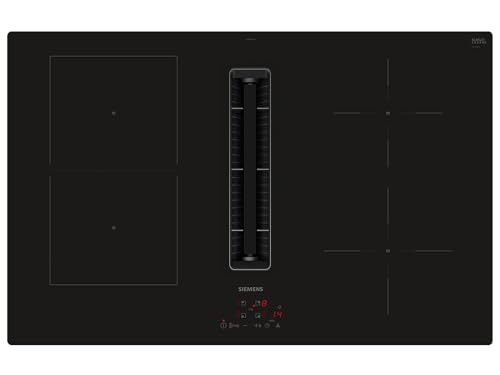 Siemens ED811BS16E iQ300, Kochfeld mit Dunstabzug (Induktion), 80 cm, Rahmenlos aufliegend, Schwarz, flächenbündig, touchControl, powerBoost – Erhöhe die Power einzelner Induktionszonen