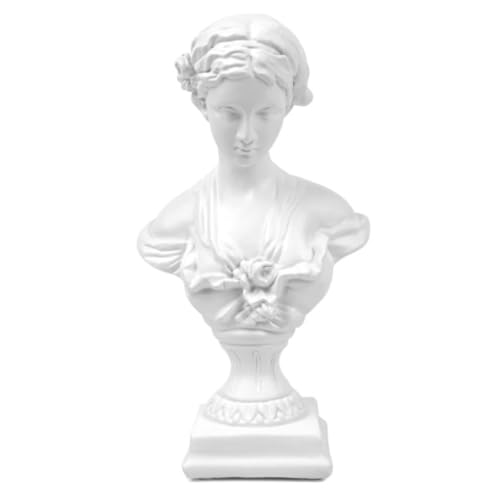 Bortivier 1 Stück Griechische Statue der Venu-Göttin, Klassische Römische Kopfbüste, Griechische Mythologie, Skulptur für Wohnzimmer, Zuhause, Regaldekoration