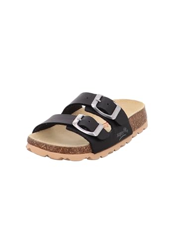 Superfit Jungen FUSSBETTPANTOFFEL Hausschuhe, SCHWARZ 0000
