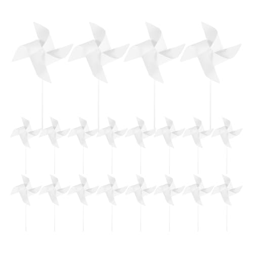 Angoily 24 Stück DIY-Windräder Aus Papier Weiße Windräder Aus Leerem Papier Für Jungen Und Mädchen Patriotische Windräder Zum 4. Juli Basteln Schularbeiten Basteln Zu Hause