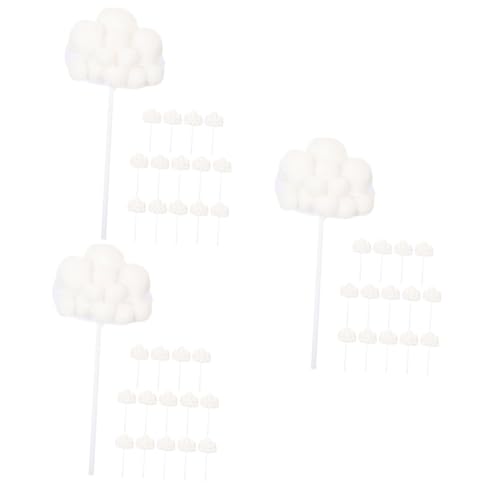 UPKOCH 45 Stk Geburtstagstorte Dekoration Party-kuchen- Cupcake-topper Für Party Cupcake Topper Zum Geburtstag Party-kuchen-ornamente Kuchenlieferanten Kuchendekorationen Weiß Papier