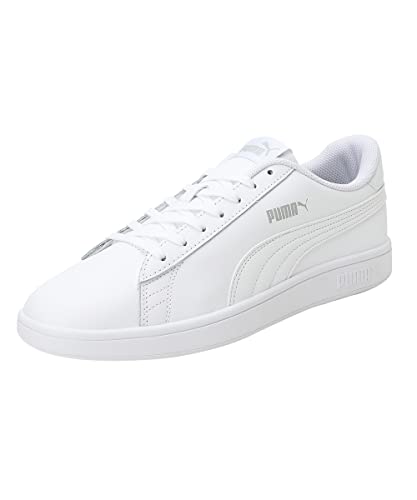 PUMA Unisex Puma Smash v2 L Low-Top, Puma White-Puma White, 41 EU