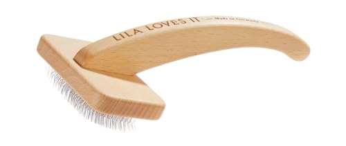 Unterwollbürste für Hunde - mit abgerundeten Metallzinken, vegan, mit Buchenholz aus nachhaltiger Forstwirtschaft, SLICKER BÜRSTE MEDIUM von LILA LOVES IT