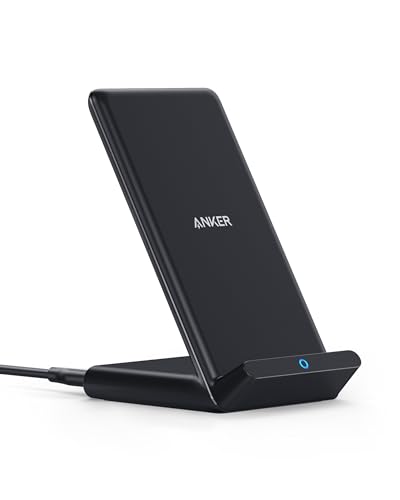 Anker 313 Induktive Ladestation, Qi-zertifiziert, Geeignet für iPhone 16 / 15 / 15 Pro / 15 Pro Max, SE (2020), 13 / 13 Pro / 13 Pro Max, XR,10W Schnellladefunktion für Galaxy S22 (Ohne Netzteil)