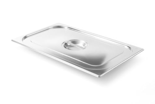 HENDI Gastronorm Deckel, für Gastronormbehälter, Temperaturbeständig von -40° bis 300°C, Heissluftöfen-Kühl- und Tiefkühlschränken-Chafing Dishes-Bain Marie, Stapelbar, GN 1/1, 530x325 mm, Edelstahl
