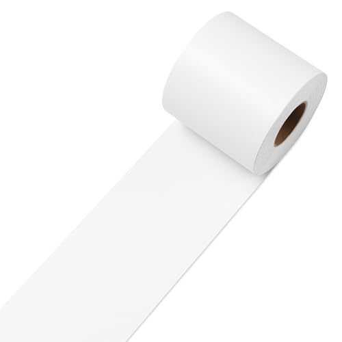 Decotalk Tapeten Bordüre Selbstklebend Vinyl Sockelleiste 7.6X600cm Dekorative BordüRe Selbstklebende Home Bordüre KüChe TapetenbordüRe PVC Bordüre FüR Badezimmer Wohnzimmer Reines Weiß