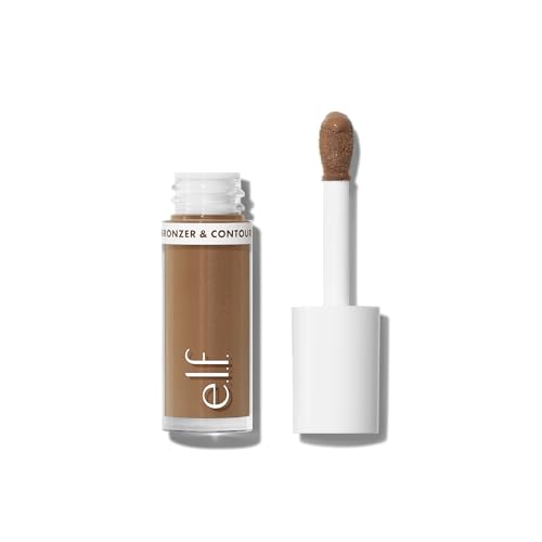 e.l.f. Camo Liquid Bronzer & Contour, Hochpigmentiert, Natürlicher Glow, Verblendbare Textur, Langanhaltend, Abgerundeter Applikator, Vegan & Tierversuchsfrei, 3 Light