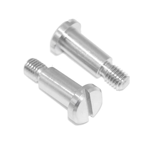 Flachkopfschrauben M5X10 4 Stück Edelstahl A1 mit Schlitz und Ansatz DIN 923, Maschinenschraube - rostfrei (1.4305)
